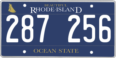 RI license plate 287256