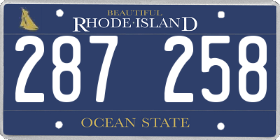 RI license plate 287258