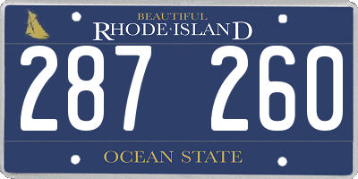 RI license plate 287260