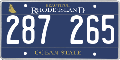 RI license plate 287265