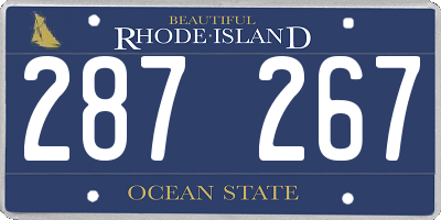 RI license plate 287267