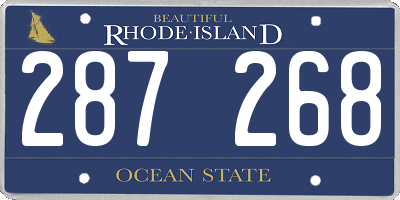 RI license plate 287268