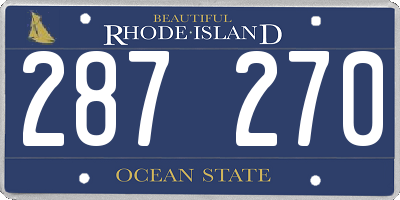 RI license plate 287270