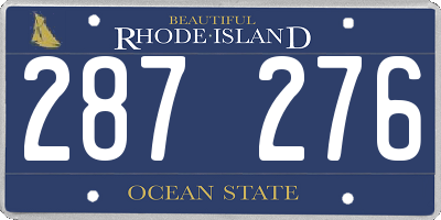 RI license plate 287276