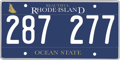 RI license plate 287277