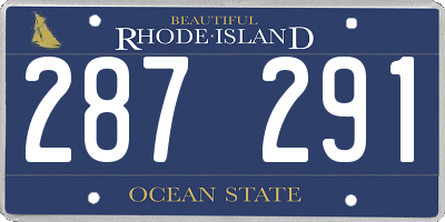 RI license plate 287291