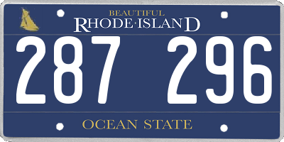 RI license plate 287296