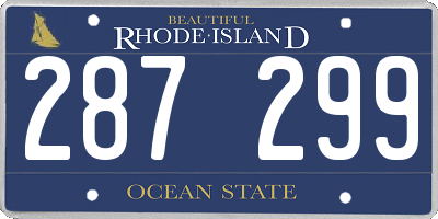 RI license plate 287299
