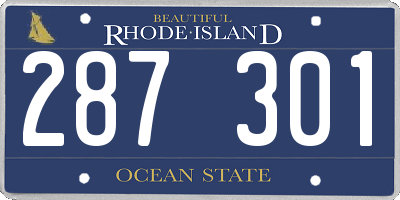 RI license plate 287301