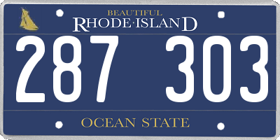 RI license plate 287303