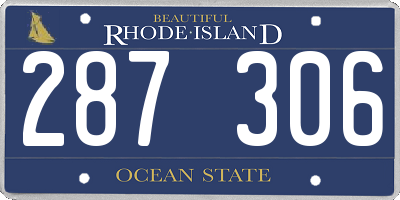 RI license plate 287306