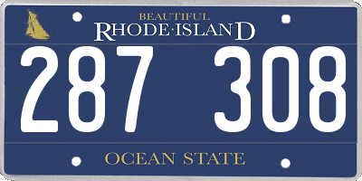 RI license plate 287308