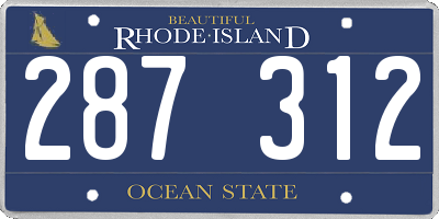 RI license plate 287312