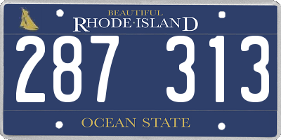 RI license plate 287313