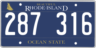 RI license plate 287316