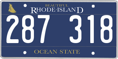 RI license plate 287318