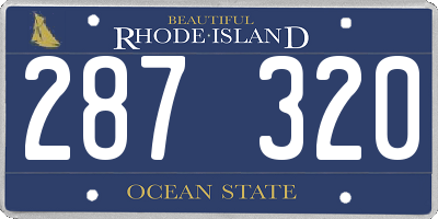 RI license plate 287320