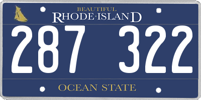 RI license plate 287322