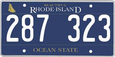 RI license plate 287323
