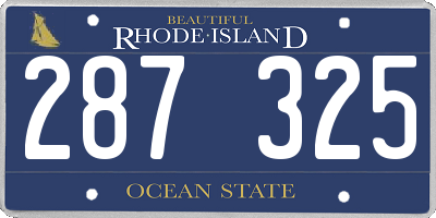 RI license plate 287325