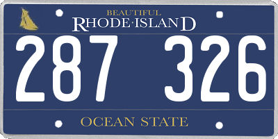 RI license plate 287326