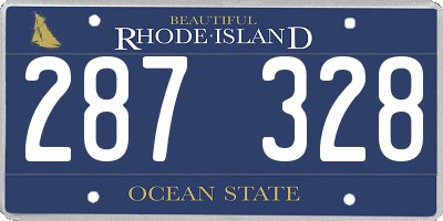 RI license plate 287328