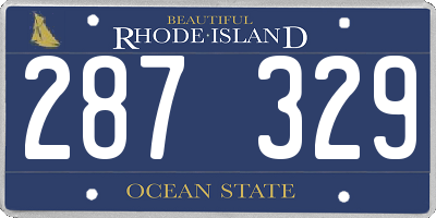 RI license plate 287329