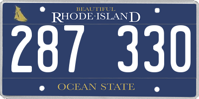 RI license plate 287330