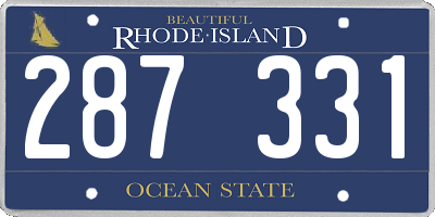 RI license plate 287331