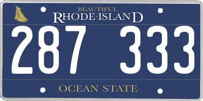 RI license plate 287333
