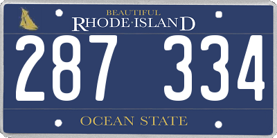 RI license plate 287334