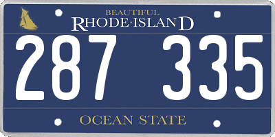 RI license plate 287335