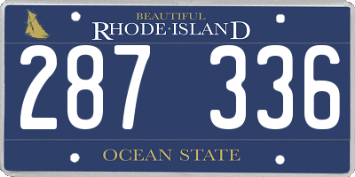 RI license plate 287336