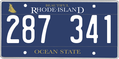 RI license plate 287341