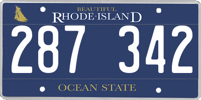 RI license plate 287342