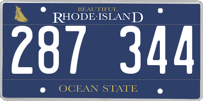 RI license plate 287344