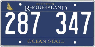 RI license plate 287347