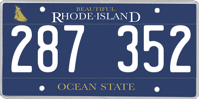 RI license plate 287352
