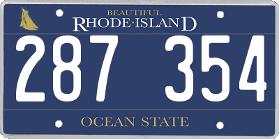 RI license plate 287354