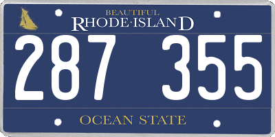 RI license plate 287355