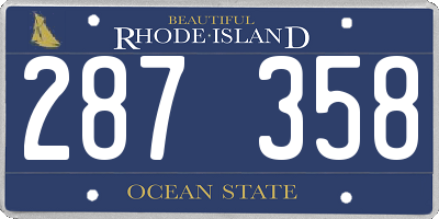 RI license plate 287358