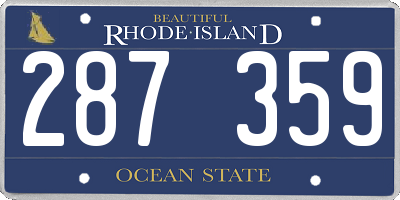 RI license plate 287359