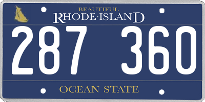 RI license plate 287360