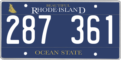 RI license plate 287361