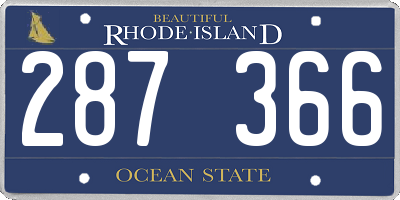 RI license plate 287366