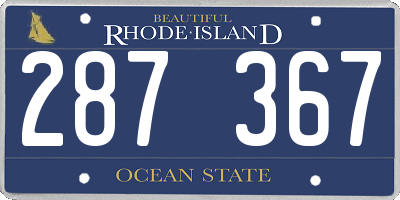RI license plate 287367