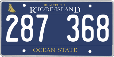 RI license plate 287368