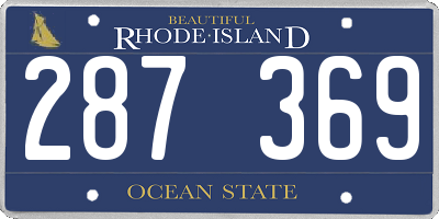 RI license plate 287369