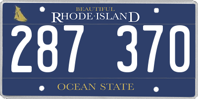 RI license plate 287370