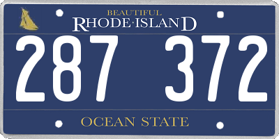 RI license plate 287372